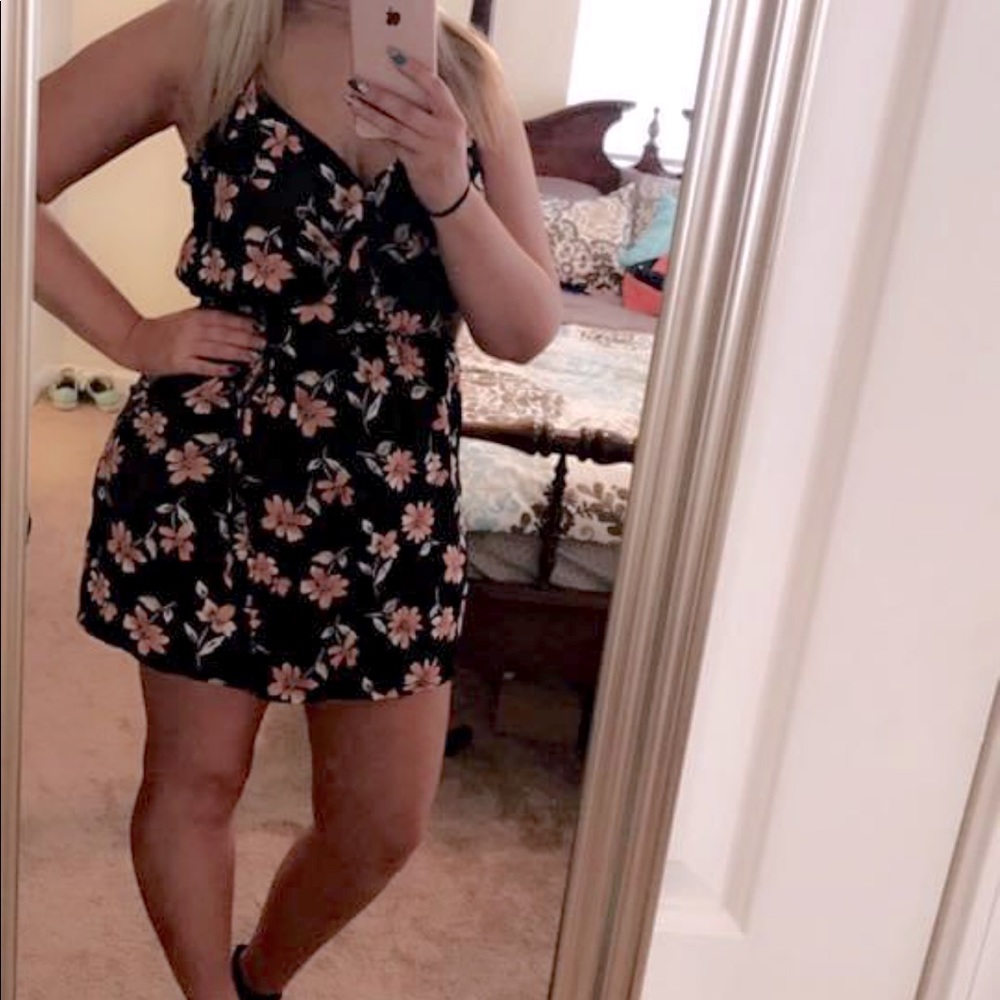 Little black floral summer dress